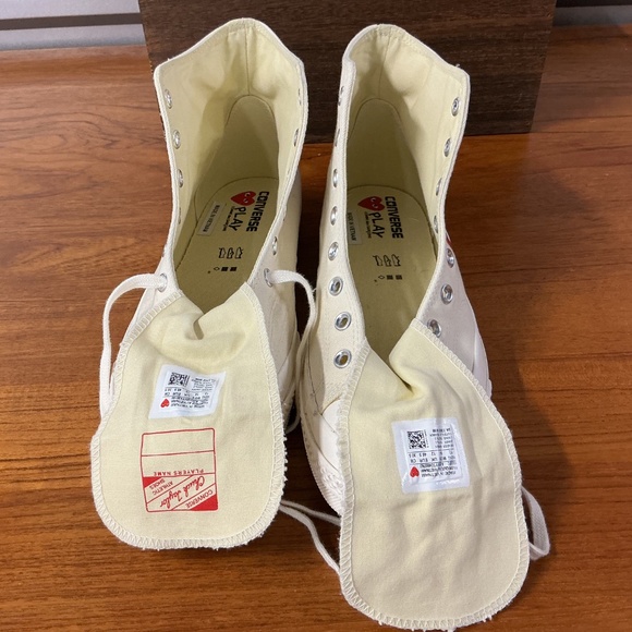 Converse X Comme de Garcons Play White Chuck Taylor All Star High Top Size 12 - Picture 6 of 8